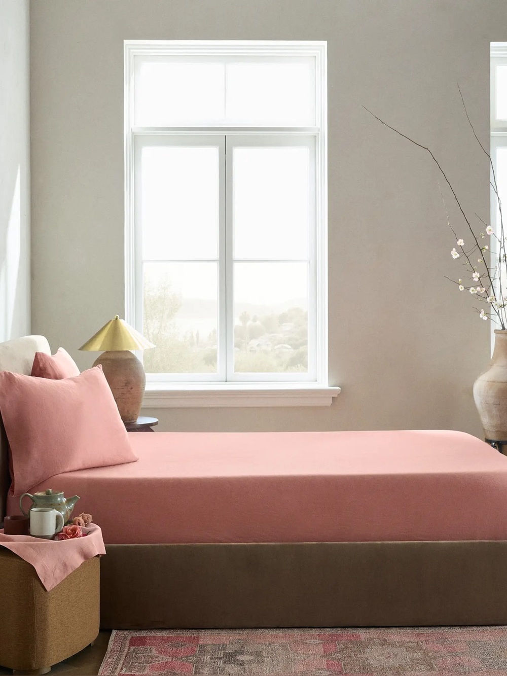 Soft Rose Cotton Sheet Set - Minimalist Bedding